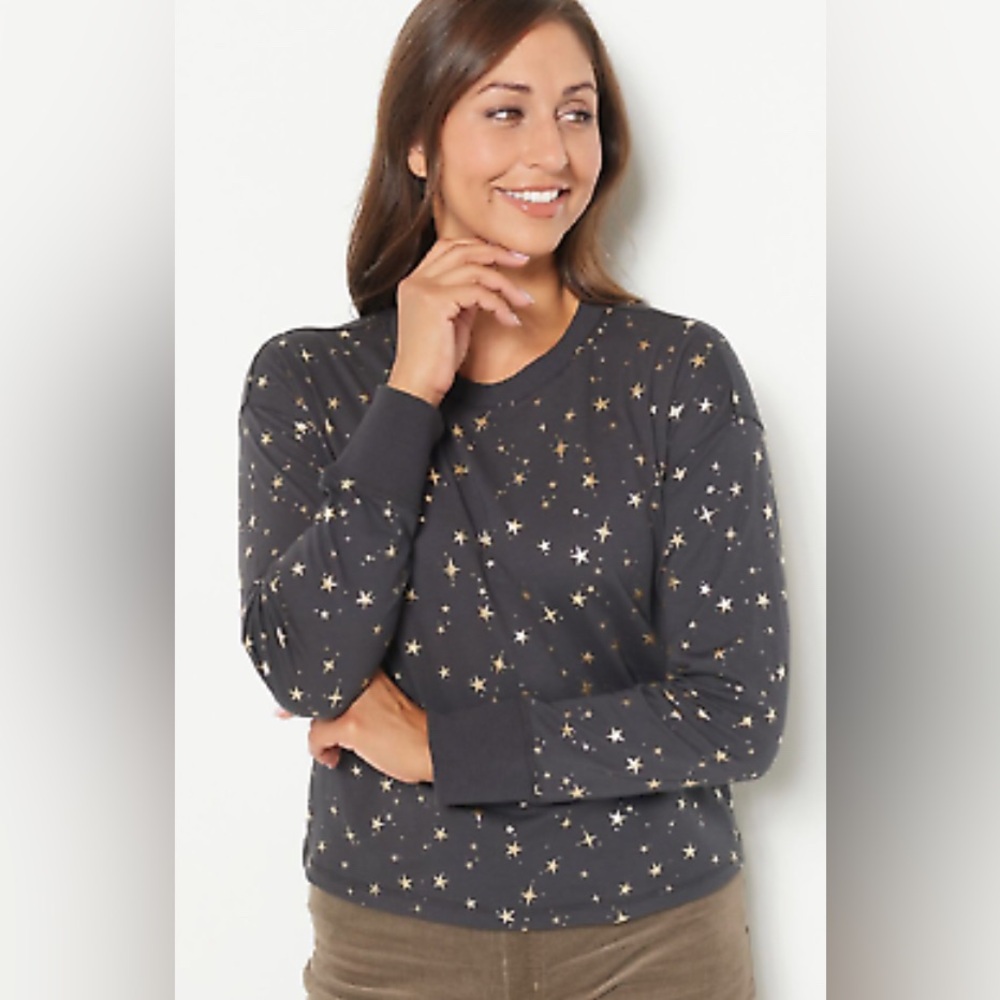 Candace Cameron Bure Top with Gold Stars